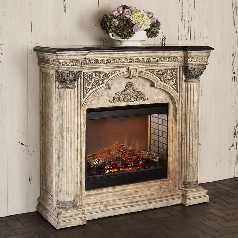 Dallas Designer Furniture Floral Electric Fireplace