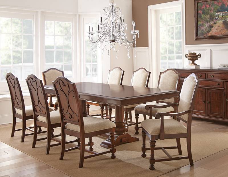 Dallas Designer Furniture Orleans Formal Dining Room Set in White Wash