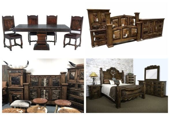 Cowhide Western Rustic Style Furniture Sets