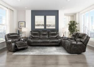Gainesville Reclining Sofa Set in Chocolate Microfiber