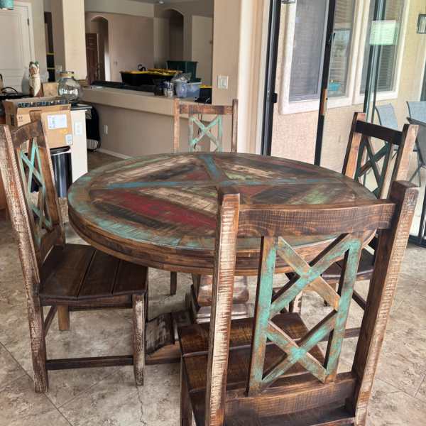 Cabana Rustic Round Dining Set