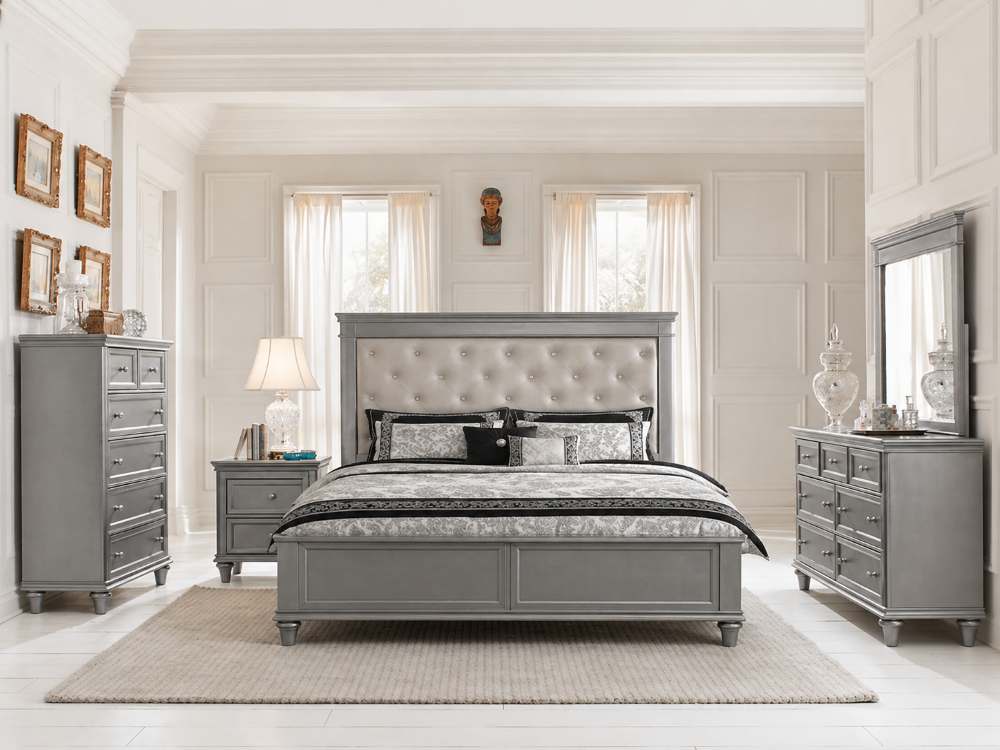 Celandine Silver Modern 5-Piece King Bedroom Set *Warehouse Clearance*