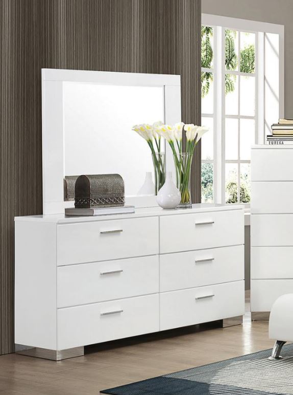 Felicity White Dresser with Mirror *Clearance*