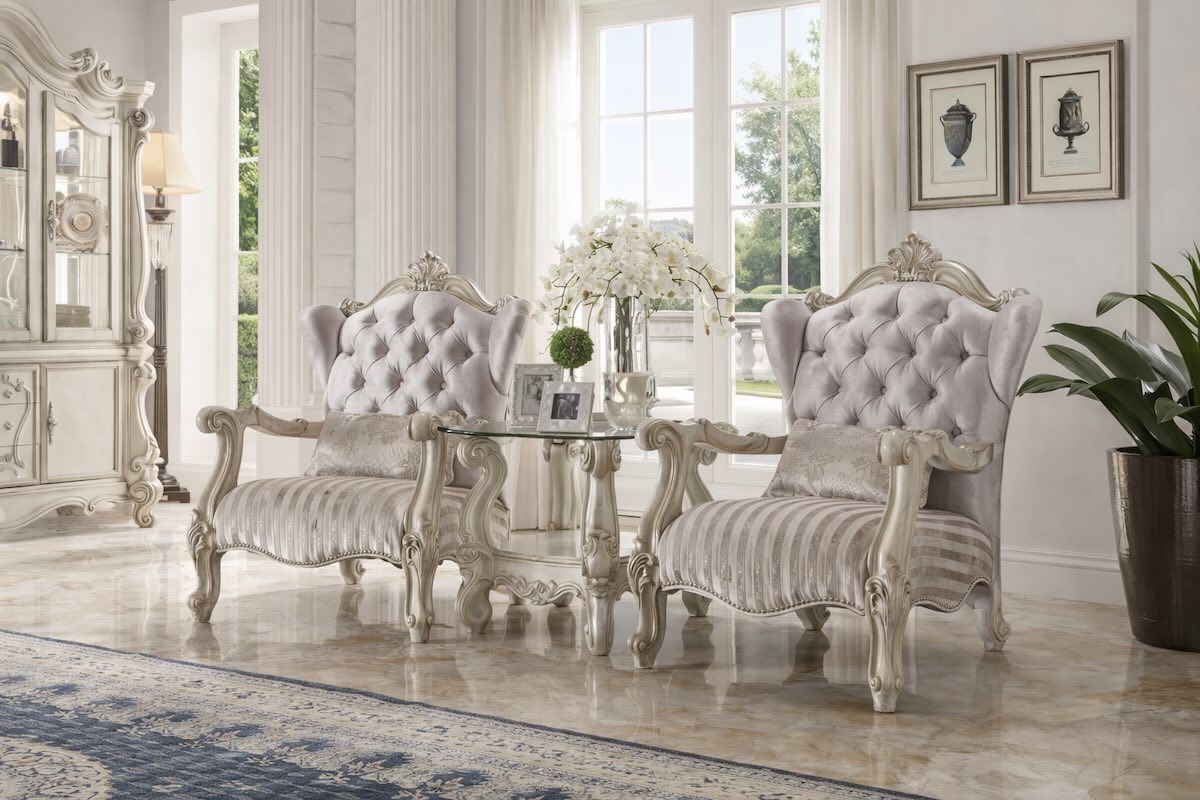 Versailles French Provincial Accent Chair in Ivory Versailles French Provincial Accent Chair in Ivory