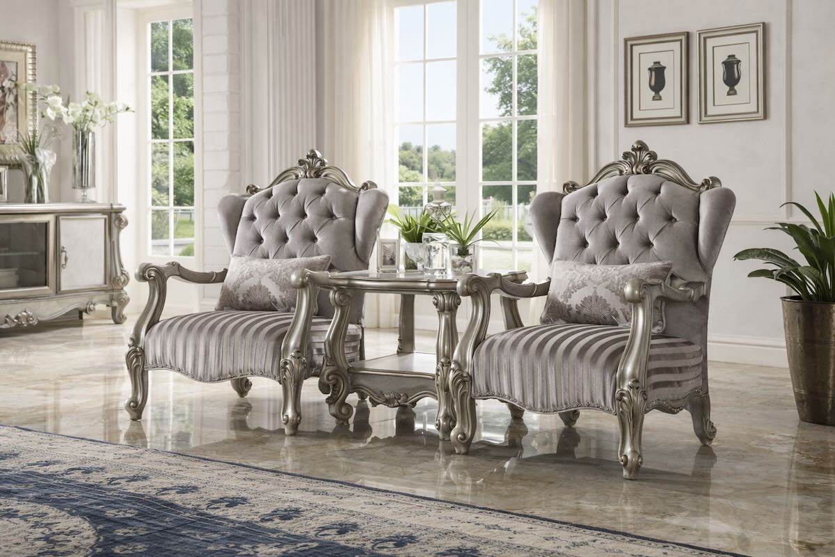 Versailles Luxury European French Provincial Accent Chair in Platinum Versailles Luxury European French Provincial Accent Chair in Platinum