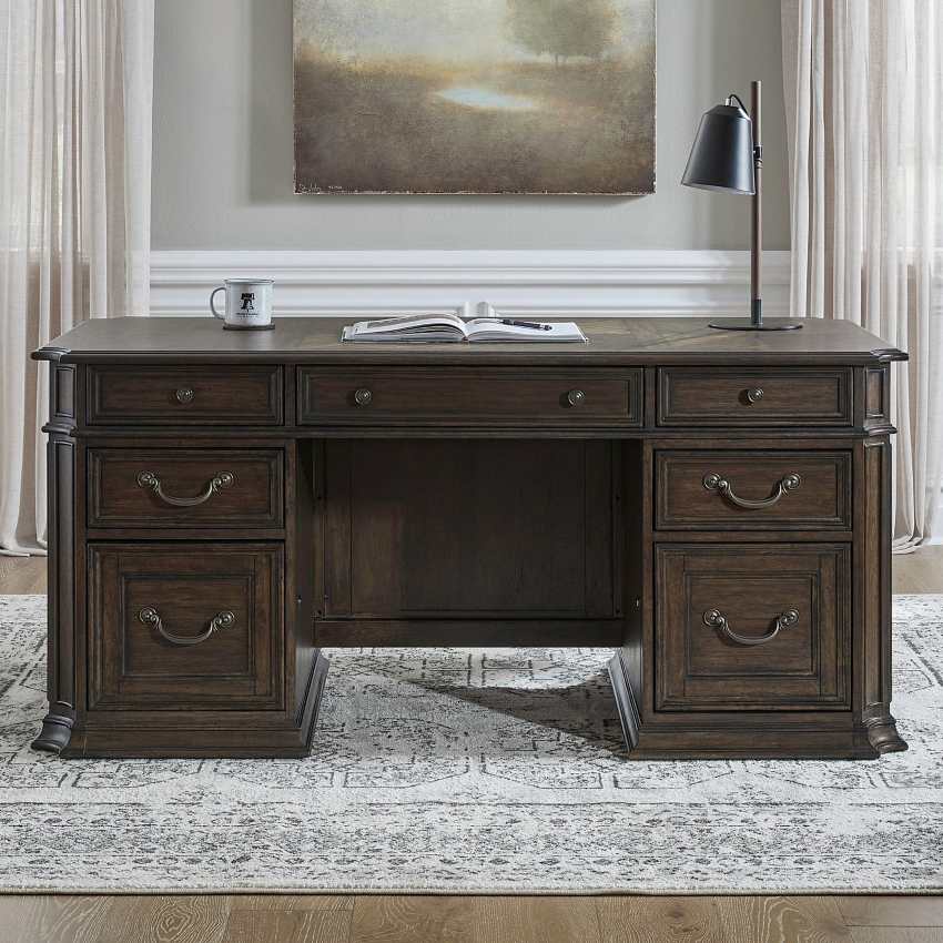 Provence Park Traditional Executive Desk in Chateau Brown