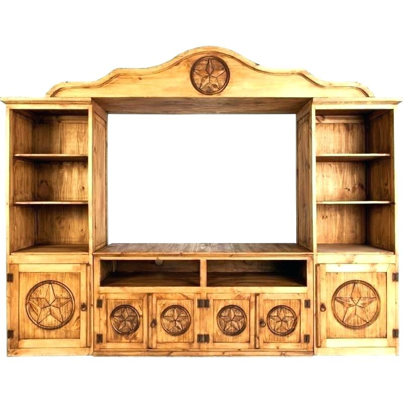 Western Rustic TV Stand Entertainment Center Wall Unit Texas Rustic