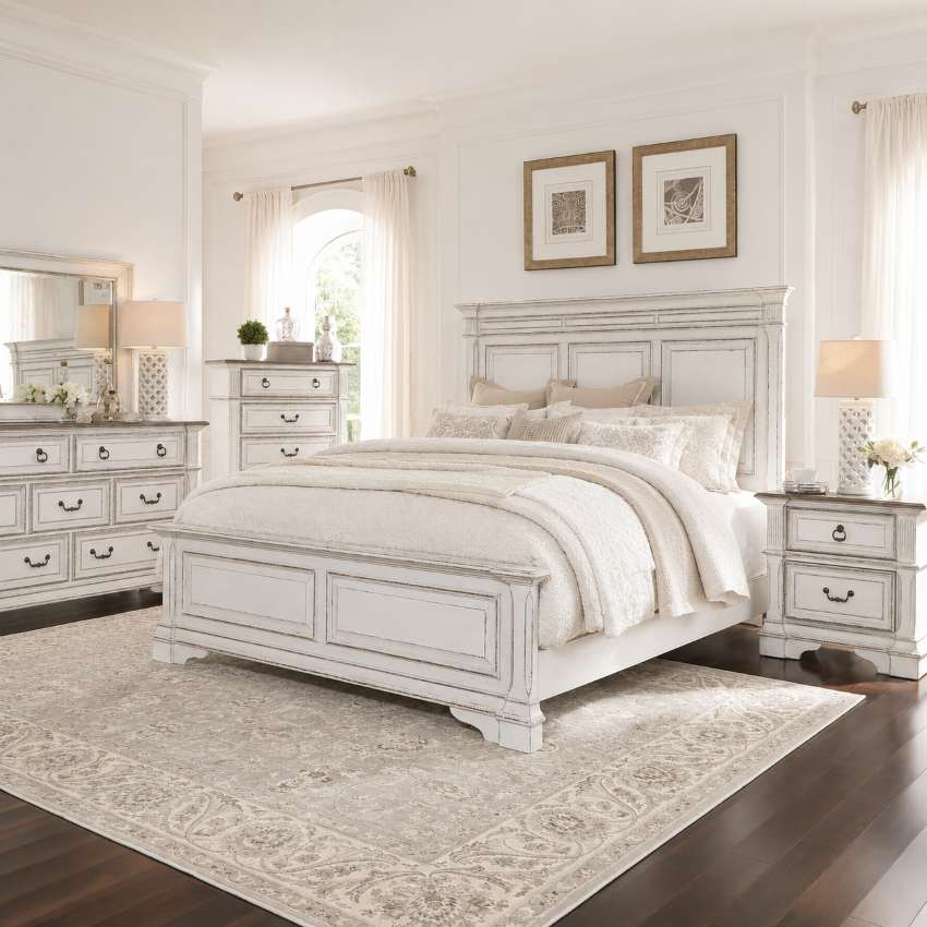 Abbey Park French Farmhouse White Bedroom Set Abbey Park French Farmhouse White Bedroom Set