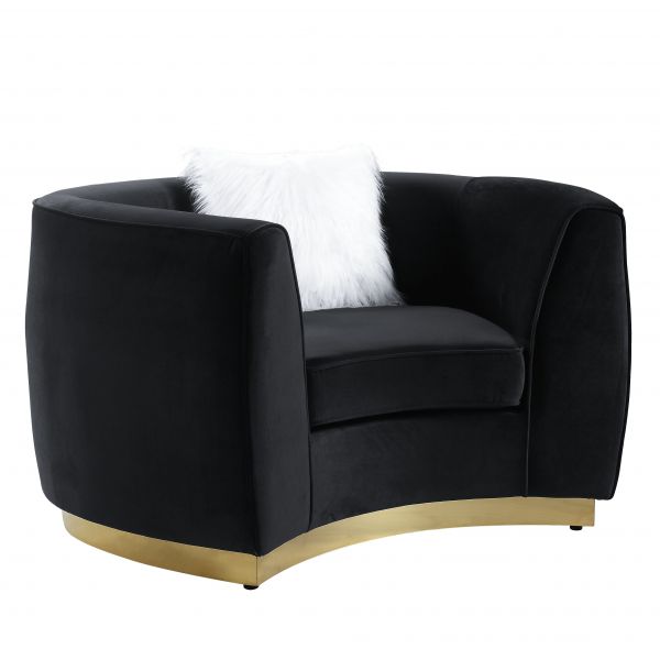 Achelle Sofa Set in Black