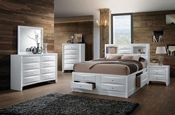 Ireland Bedroom Set with Storage Bed in White
