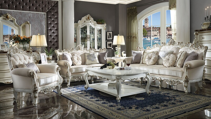 Picardy Formal Living Room Set in Pearl