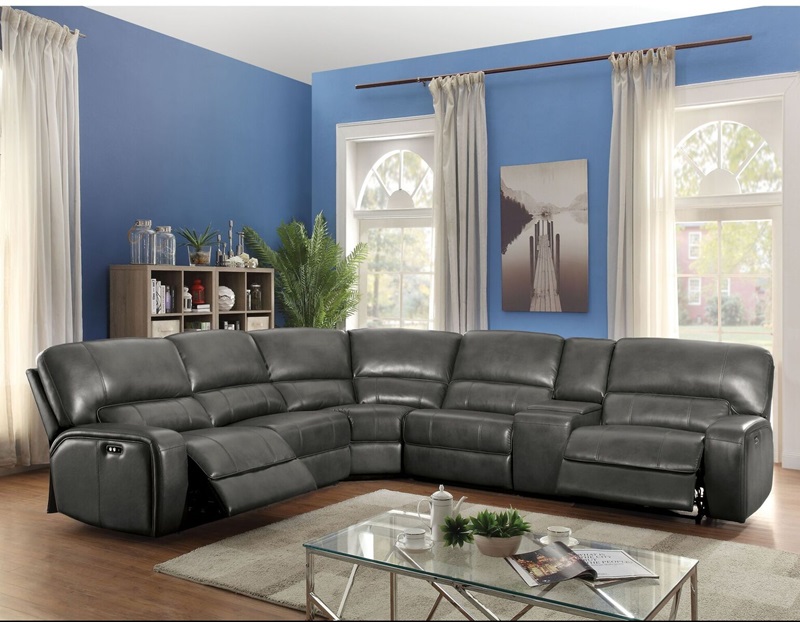 Saul Reclining Sectional in Gray