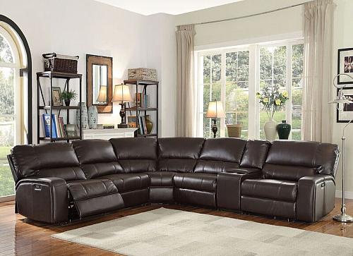 Saul Reclining Sectional in Espresso