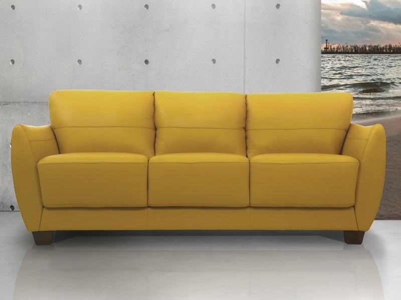54945 Valeria Mustard Leather Sofa Set