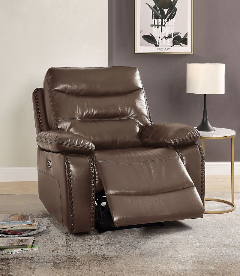 Aashi Reclining Living Room Set in Brown