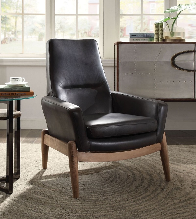 Dolphin Leather Accent Chair