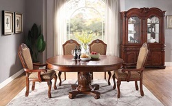 Chateau De Ville Formal Round Dining Room Set in Cherry