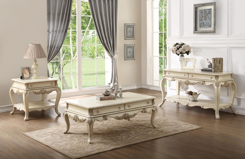 Ragenardus Coffee Table Set in White