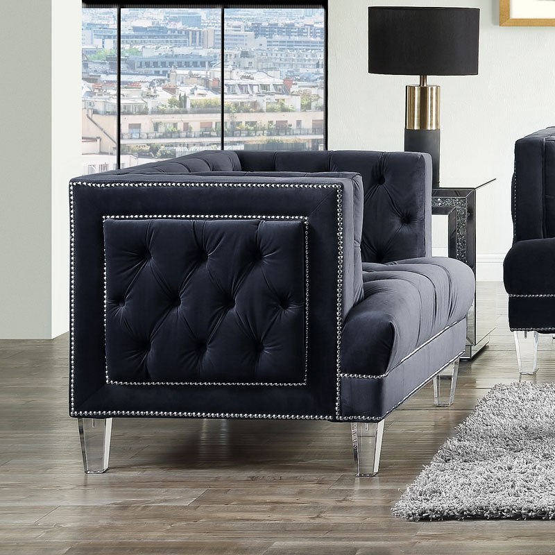 Ansario Modern Sofa Set in Charcoal