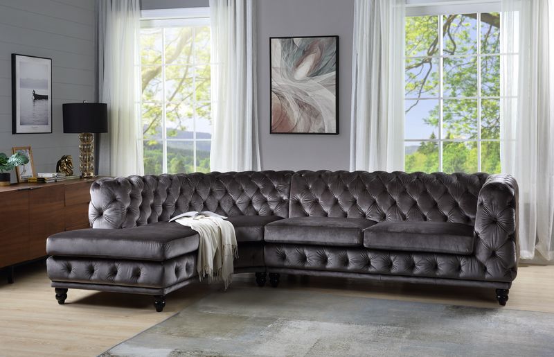 Atesis Sectional Sofa in Dark Gray