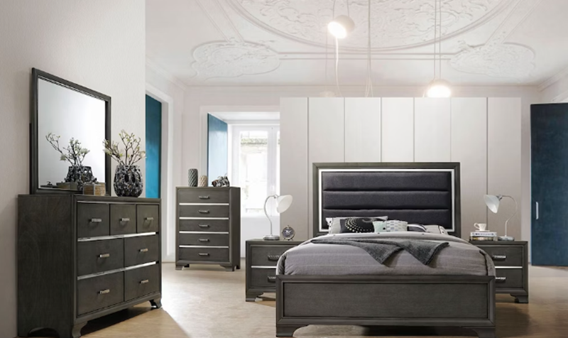 Carine II Bedroom Set in Gray