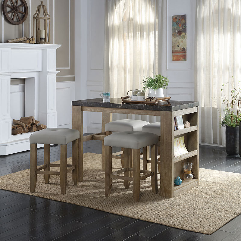 Charnell Counter Height Dining Room Set in Oak