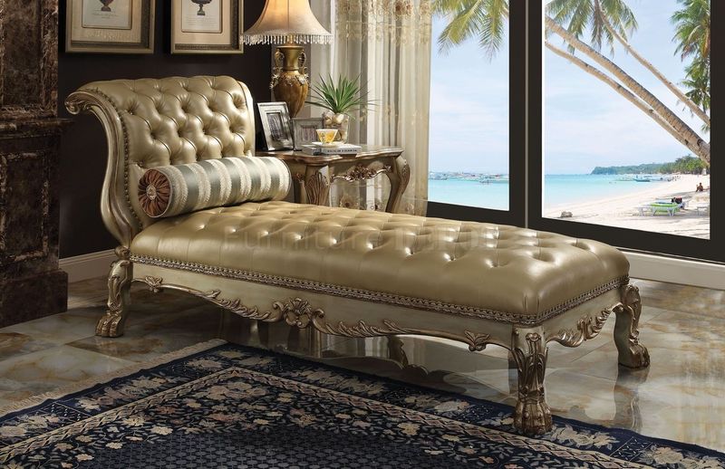 Dresden Formal Chaise in Gold