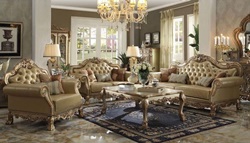 Dresden Formal Living Room Set in Gold