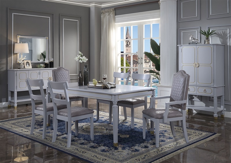 House Marchese Dining Set in Pearl Gray