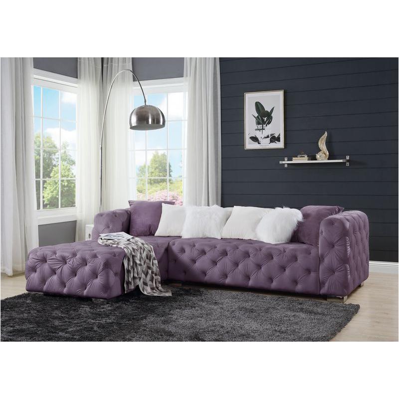 Qokmis Sectional Sofa in Purple