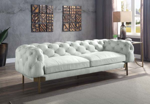 Ragle Modern Sofa in Vintage White