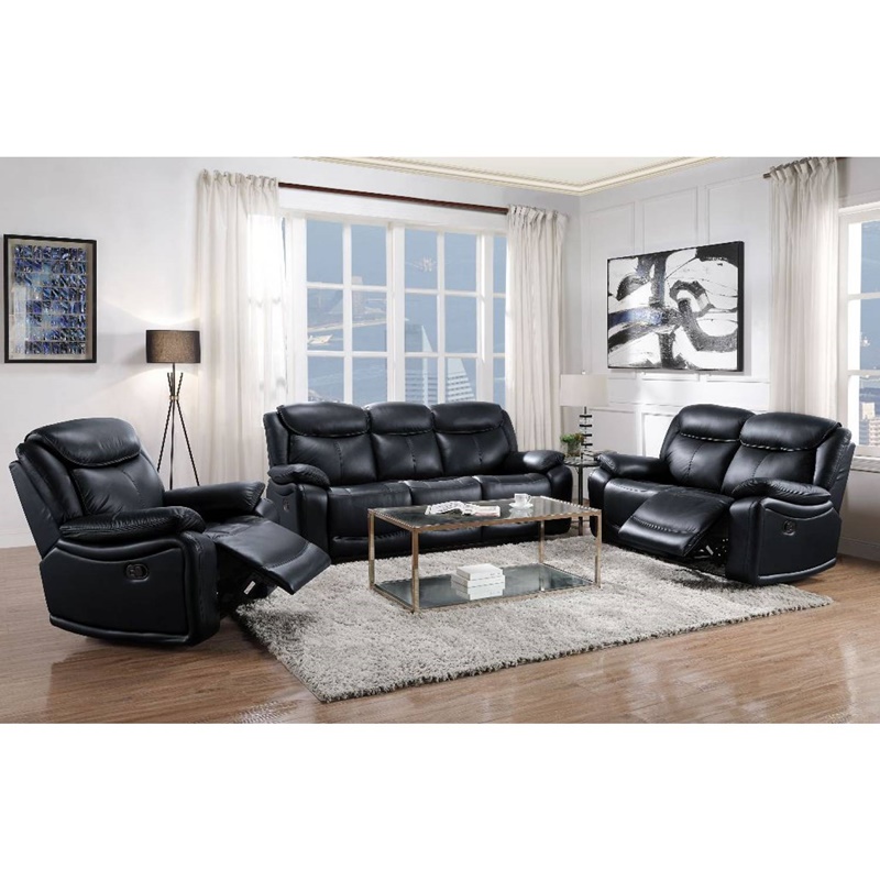 Ralorel Motion Reclining Sofa Set in Black