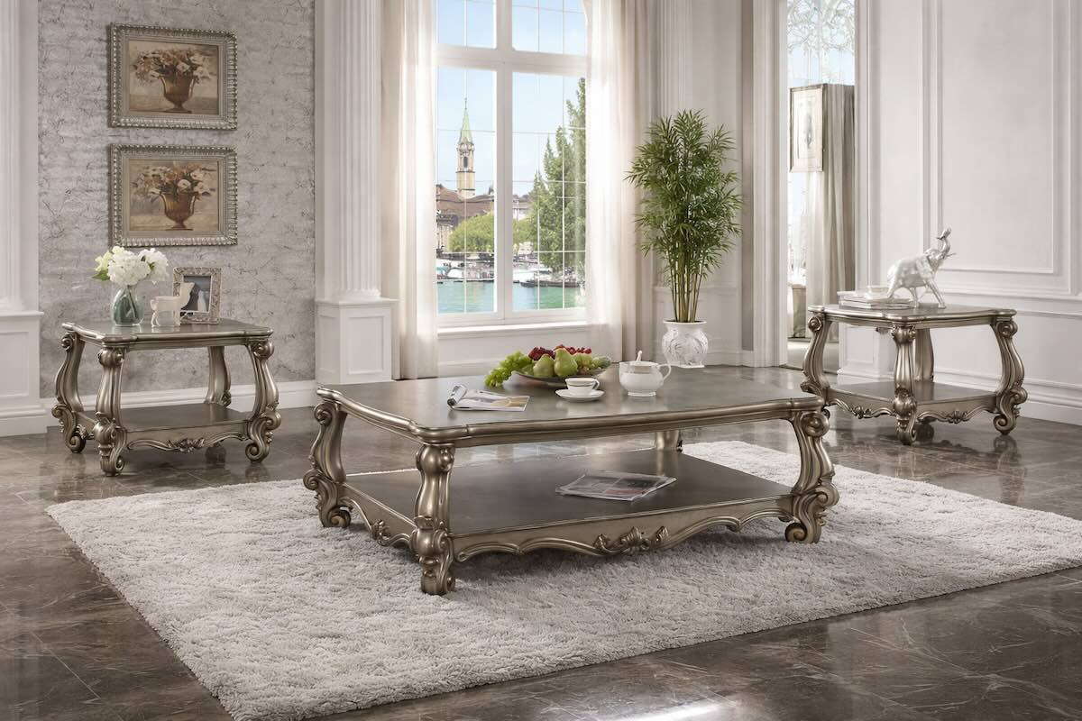 Acme Furniture Versailles Platinum 86820 Coffee Table & 2 End Table Set *Warehouse Clearance*