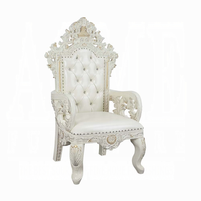 Adara Ornate Vintage European Dining Room Set in Antique White