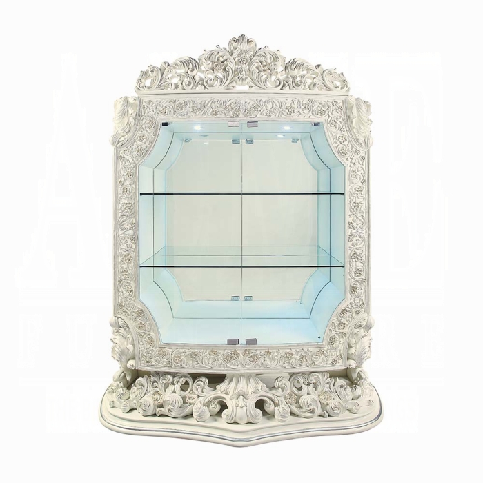 Adara Ornate Vintage European Dining Room Set in Antique White