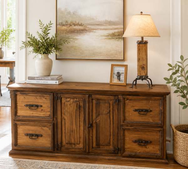 Adobe Canyon Western Rustic File Cabinet Credenza
