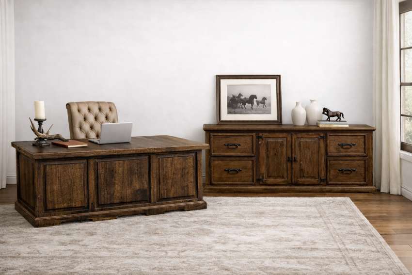 Adobe Canyon Western Rustic Desk in Dark Brown