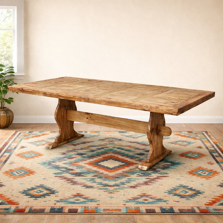 Adobe Ridge Southwestern Solid Wood 9-Piece Dining Set