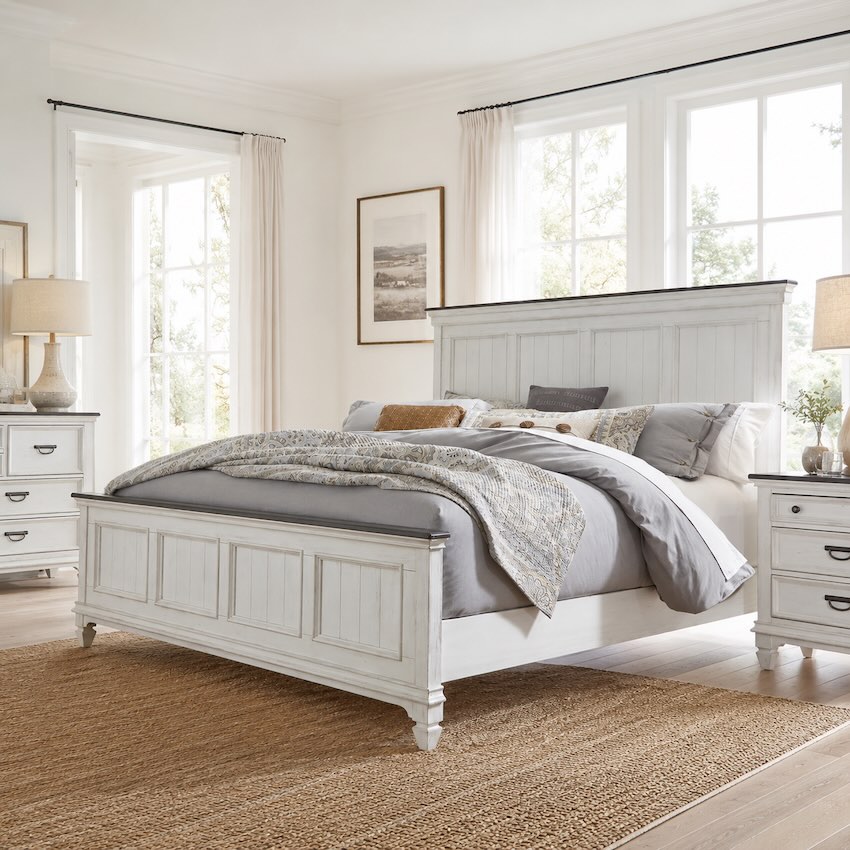 Allyson Park Modern Farmhouse Bedroom Set in White Allyson Park Modern Farmhouse Bedroom Set in White