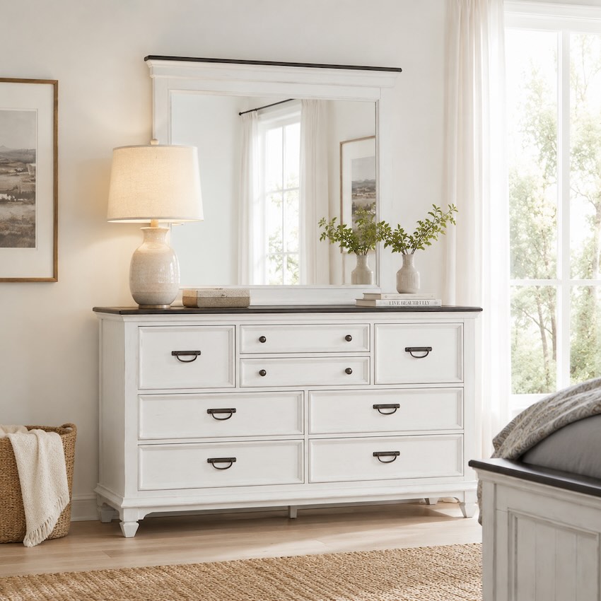 Allyson Park Modern Farmhouse Bedroom Set in White