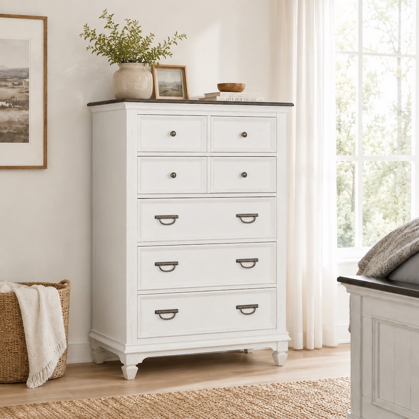 Allyson Park Modern Farmhouse Bedroom Set in White