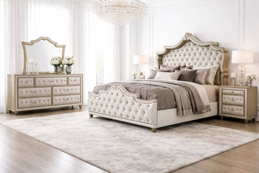 Antonella Luxury Velvet Bedroom Set Antonella Luxury Velvet Bedroom Set