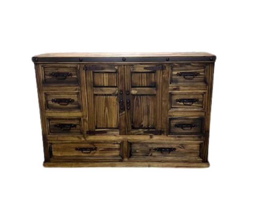 Apache Trail Rustic King Bedroom Set in Medio