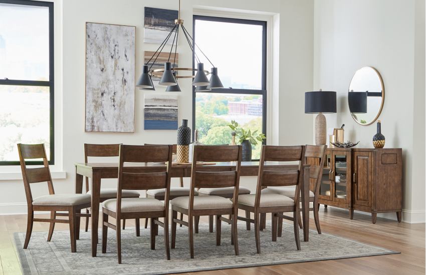 Asher Dining Room Set in Bungalow Brown