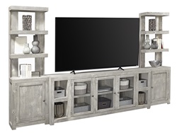 Avery Loft Entertainment Center with Open Piers in Limestone
