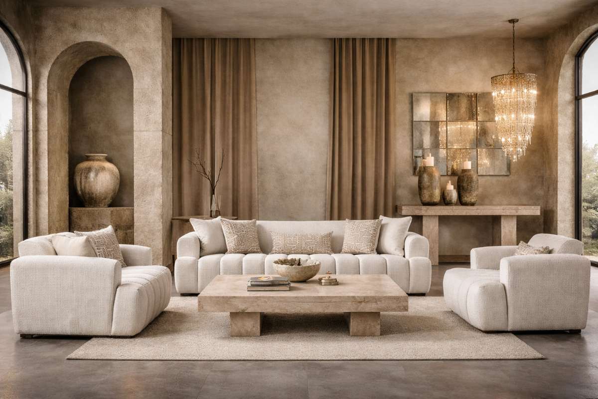 Aveline Modern Transitional Sofa Set in Ivory Aveline Modern Transitional Sofa Set in Ivory