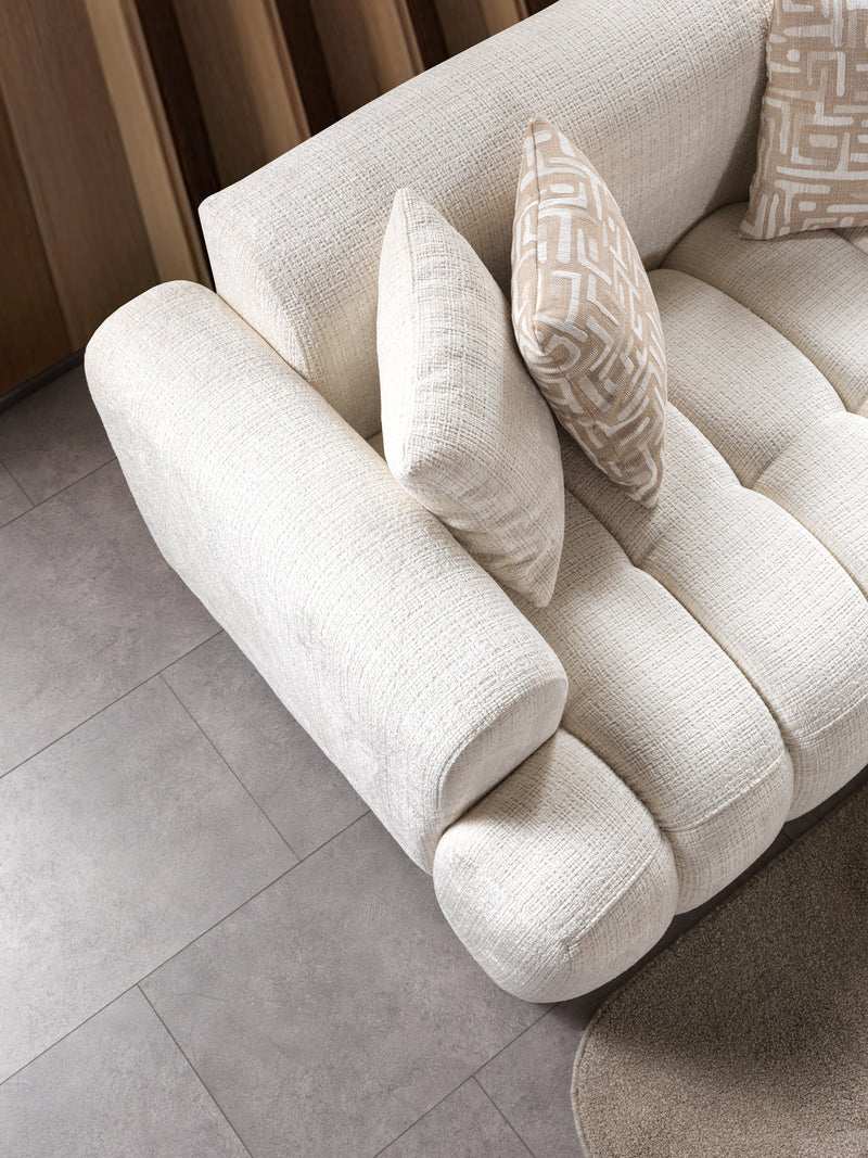 Aveline Modern Transitional Sofa Set in Ivory
