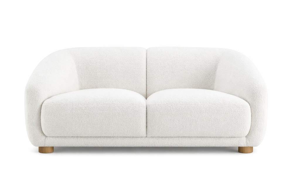 Avery White Boucle Contemporary Luxe Sofa Set