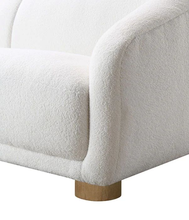 Avery White Boucle Contemporary Luxe Sofa Set