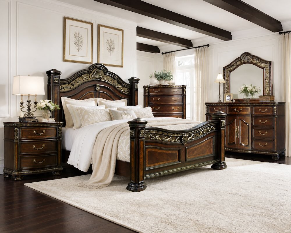 Ballard Traditional Luxury Bedroom Set in Cherry